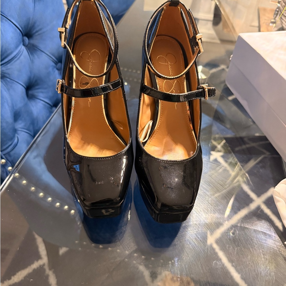 Jessica Simpson Black Patent Heels